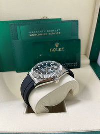 Thumbnail for Rolex Sky-Dweller White Gold Fluted Bezel Black Index Dial Oysterflex Strap 336239