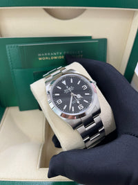 Thumbnail for Rolex Explorer Oystersteel 40 Watch Smooth Bezel Black Index Arabic Dial Oyster Bracelet 224270