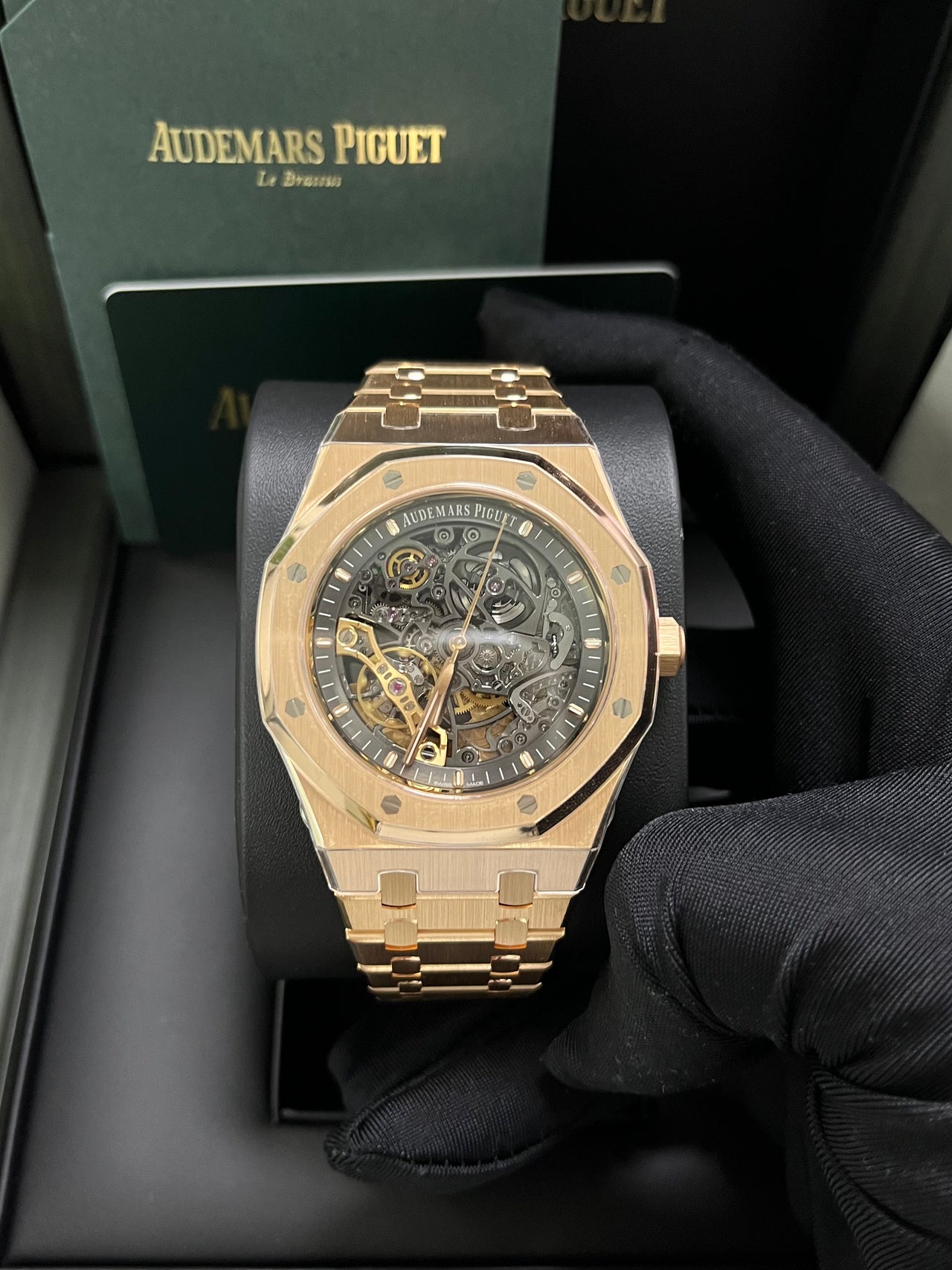 Audemars Piguet Royal Oak Rose Gold 41mm Double Balance Wheel Openwork Skeleton (Ref # 15407OR.OO.1220OR.01)