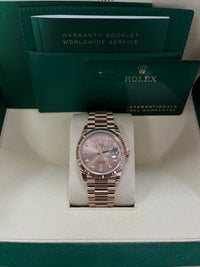 Thumbnail for Rolex Day-Date 36 Everose Gold Day-Date 36 Watch - Fluted Bezel - Rosé Diamond Dial - President 128235