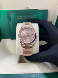 Thumbnail for Rolex Day-Date 36 Everose Gold Day-Date 36 Watch - Fluted Bezel - Rosé Diamond Dial - President 128235