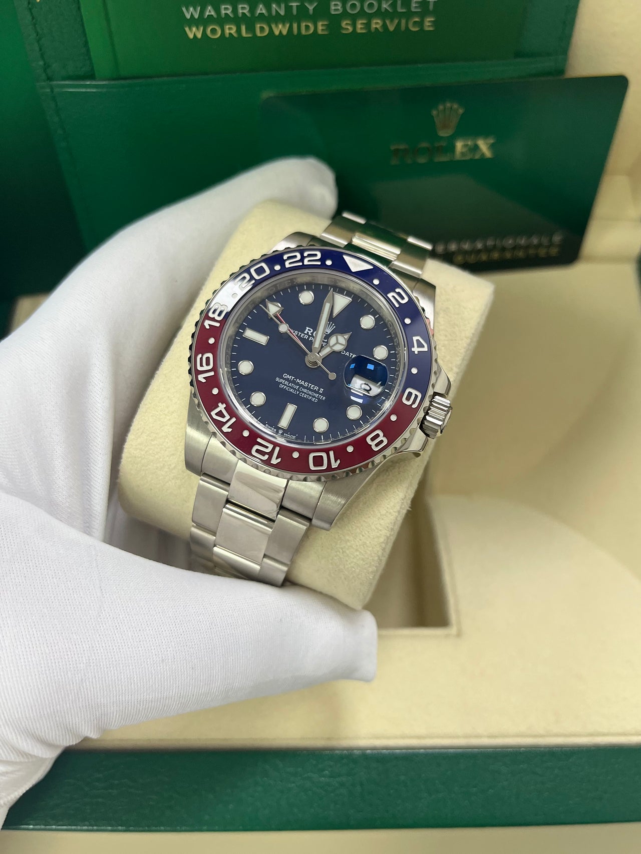 Rolex GMT-Master II - 40mm White Gold "Pepsi" - Blue Dial - Oyster Bracelet (Ref#126719BLRO)