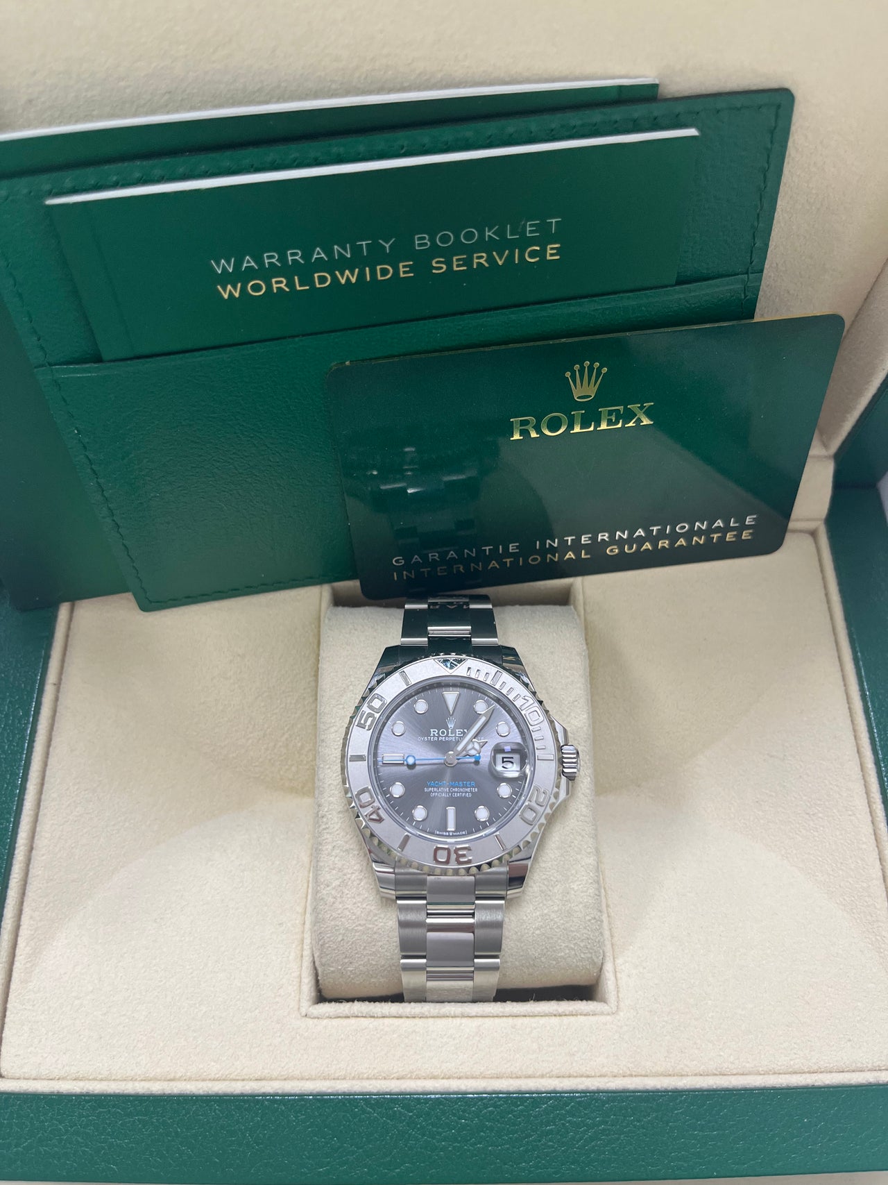 Rolex Yacht-Master 37 37mm Rhodium Dial 268622 Steel with Platinum Bezel