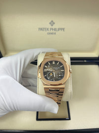 Thumbnail for Patek Philippe Nautilus Moon Phase Rose Gold 40mm Brown Black Dial 5712/1R-001