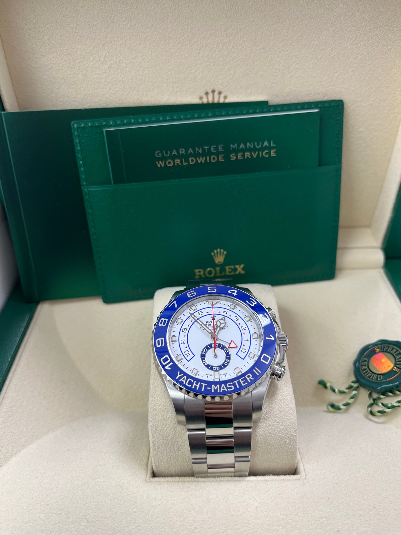 Rolex Yacht-Master II Stainless Steel - Matte White Mercedes Dial (Ref# 116680)