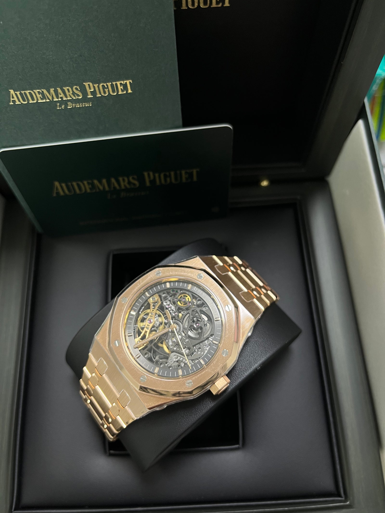 Audemars piguet skeleton rose gold best sale