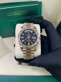 Thumbnail for Rolex Day-Date 40 Fluted Bezel - Eisenkiesel Diamond Dial - President Bracelet 228235