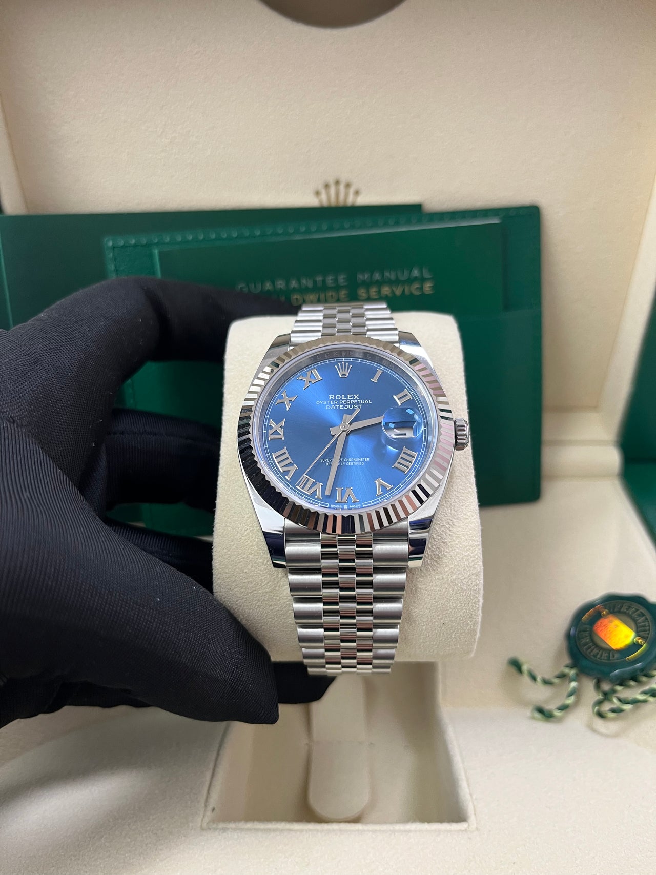 Rolex Datejust 41 Two-Tone White Gold & Steel - Blue Roman Dial - Fluted Bezel (Ref# 126334)