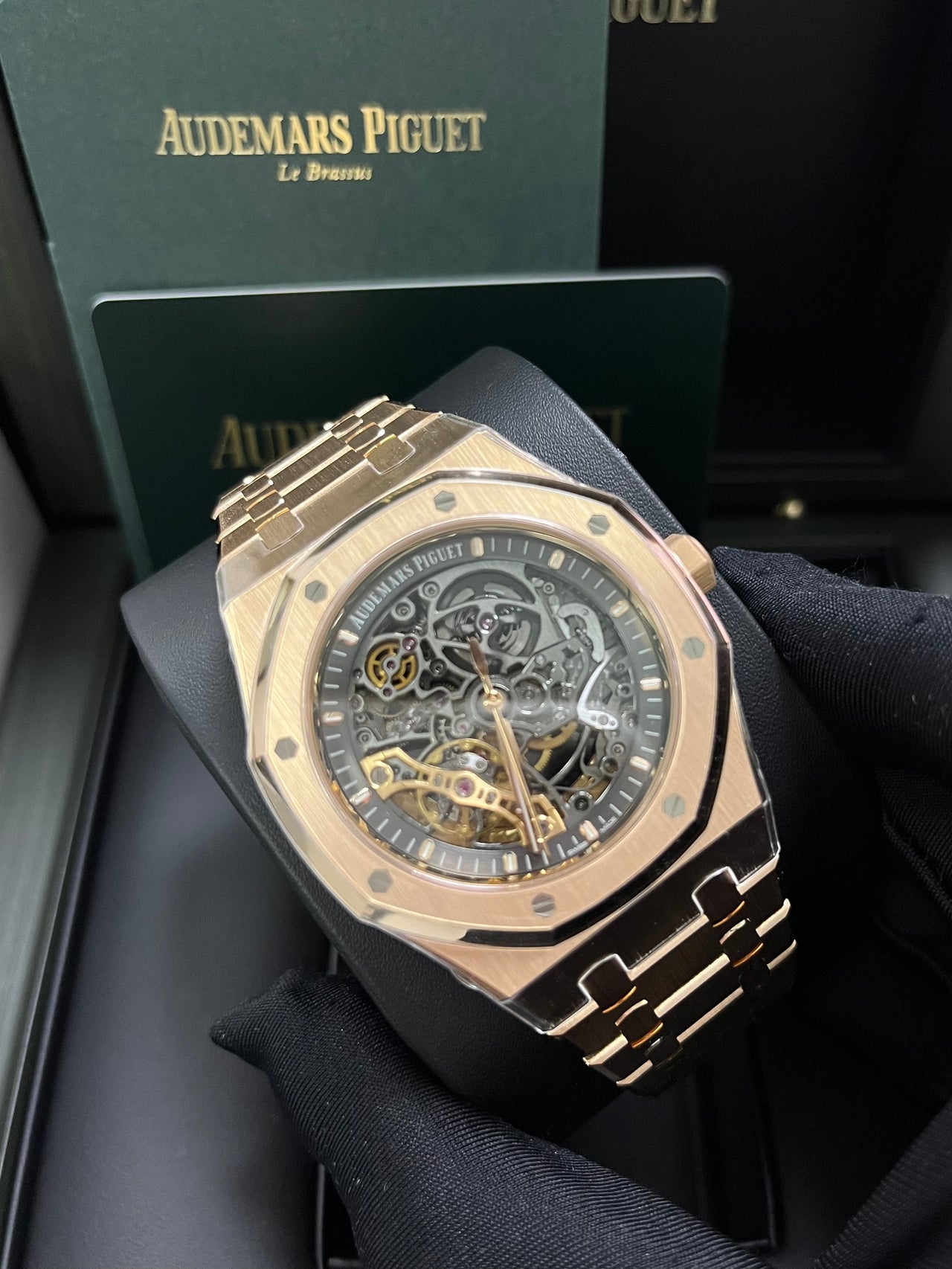 Audemars Piguet Royal Oak Rose Gold 41mm Double Balance Wheel Openwork Skeleton (Ref # 15407OR.OO.1220OR.01)