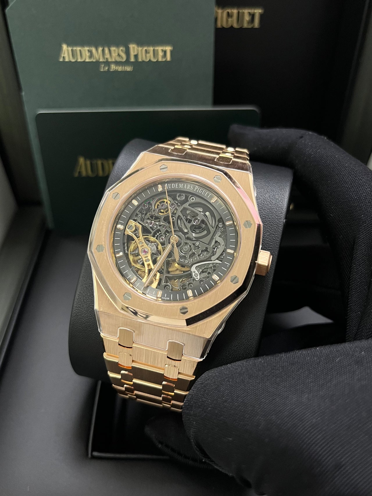 Ap royal oak openworked rose gold sale