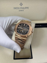 Thumbnail for Patek Philippe Nautilus Moon Phase Rose Gold 40mm Brown Black Dial 5712/1R-001