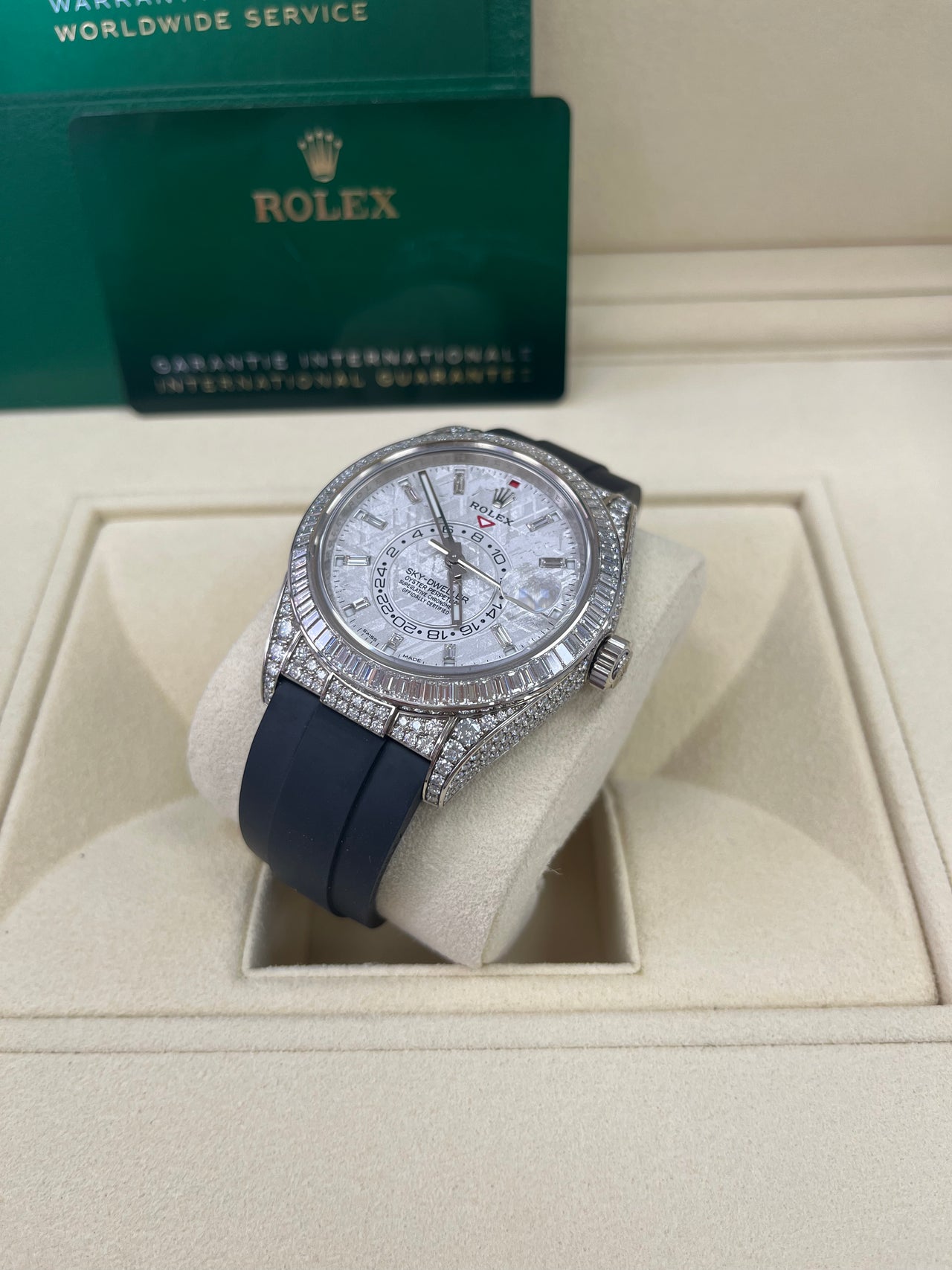 Rolex Sky-Dweller Meteorite Diamonds Baguette Dial Factory Diamonds (Reference # 326259tbr)