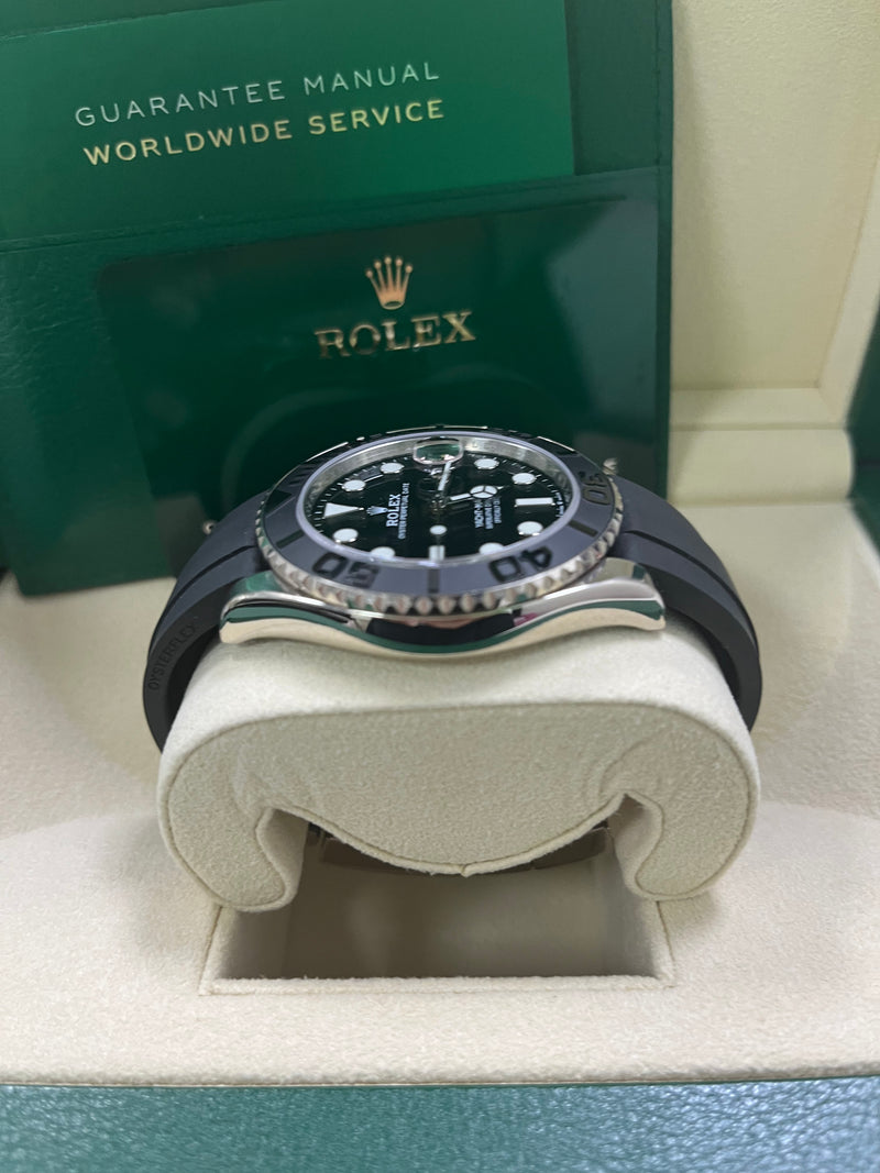 Rolex White Gold Yacht-Master 42 Watch - Black Dial - Oysterflex Strap (Ref # 226659)