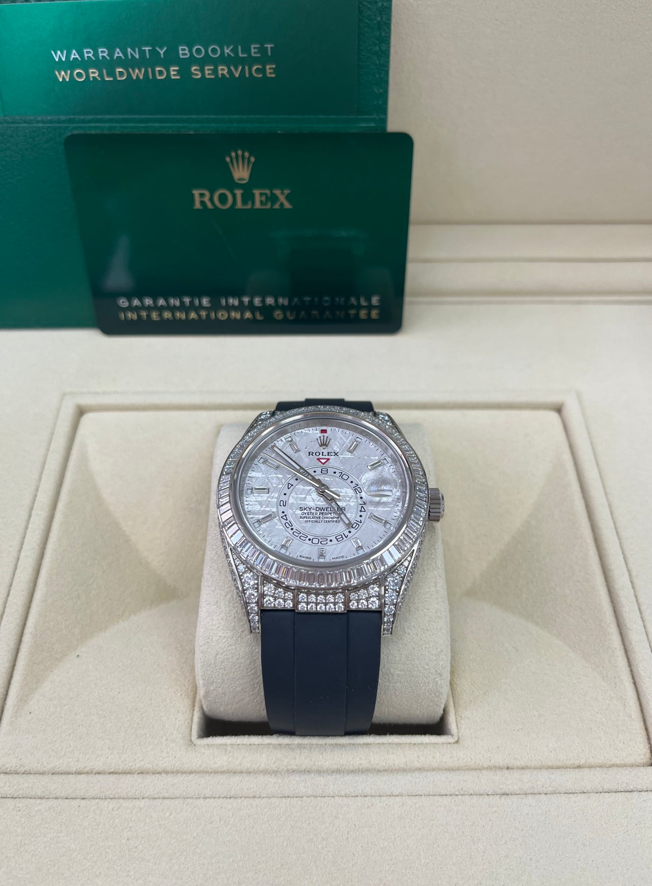 Rolex Sky-Dweller Meteorite Diamonds Baguette Dial Factory Diamonds (Reference # 326259tbr)