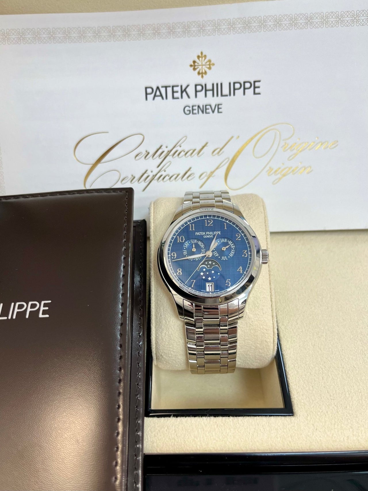 Patek Philippe Annual Calendar Moon Phase Complications (Ref# 4947/1A - 001) - WatchesOff5th