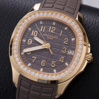 Thumbnail for Patek Philippe Aquanaut 38.8mm 18K Rose Gold Taupe Dial Diamond Bezel (Ref 5268/200R-010) - WatchesOff5thWatch