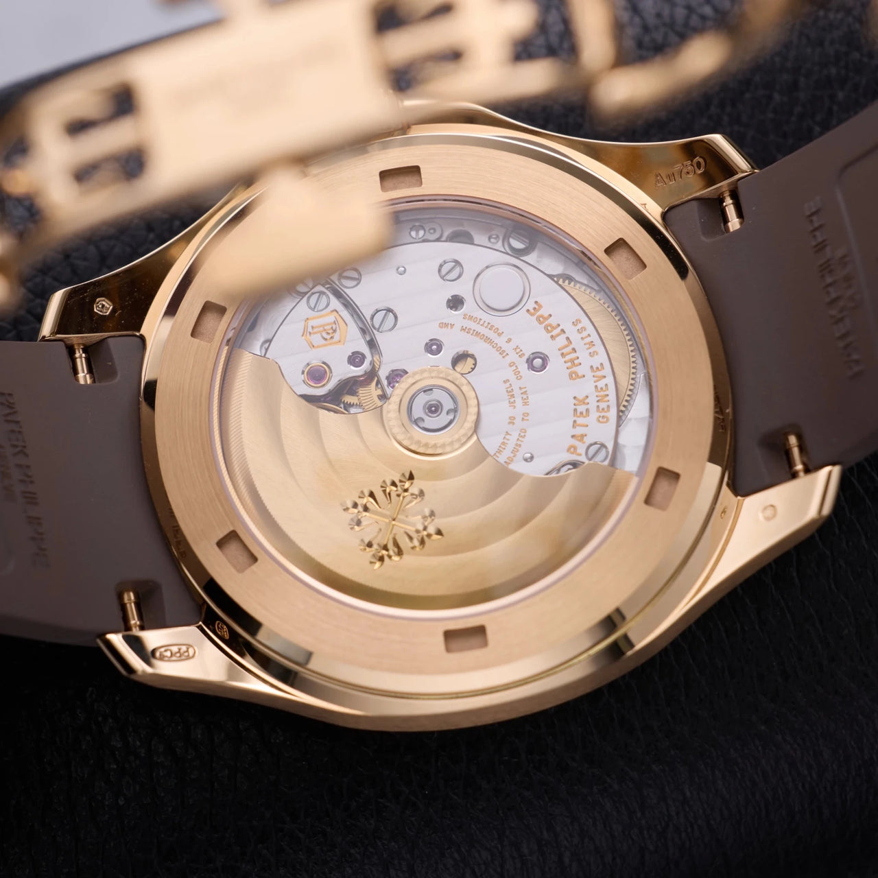 Patek Philippe Aquanaut 38.8mm 18K Rose Gold Taupe Dial Diamond Bezel (Ref 5268/200R-010) - WatchesOff5thWatch