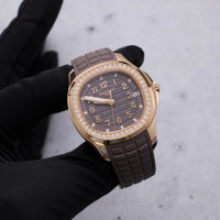 Thumbnail for Patek Philippe Aquanaut 38.8mm 18K Rose Gold Taupe Dial Diamond Bezel (Ref 5268/200R-010) - WatchesOff5thWatch