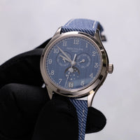 Thumbnail for Patek Philippe Complications Annual Calendar 38mm 18K White Gold Blue Grey Dial Fixed Bezel (Ref 4946G-001) - WatchesOff5thWatch