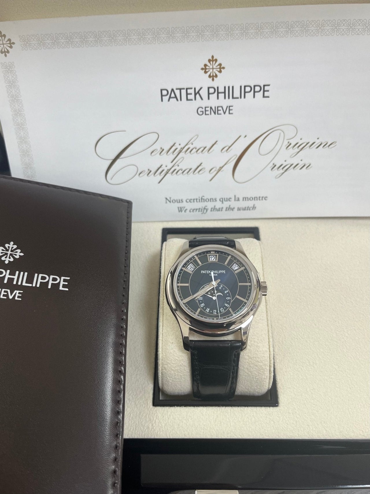 Patek Philippe Complications Annual Calendar Moon Phases (Ref# 5205G - 013) - WatchesOff5th