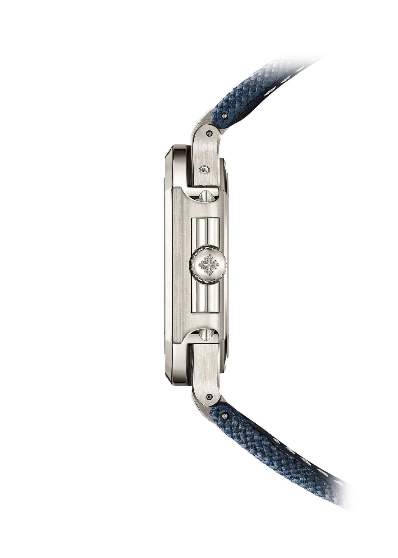 Patek Philippe Cubitus Perpetual Calendar Skeleton 45mm Platinum Sunburst Blue Openworked Dial (Ref# 5840P-001) - WatchesOff5thWatch