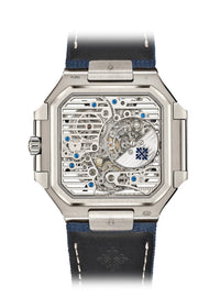 Thumbnail for Patek Philippe Cubitus Perpetual Calendar Skeleton 45mm Platinum Sunburst Blue Openworked Dial (Ref# 5840P-001) - WatchesOff5thWatch