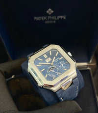 Thumbnail for Patek Philippe Cubitus Platinum Case Sunburst Blue Dial 5822P - 001 - WatchesOff5thWatch