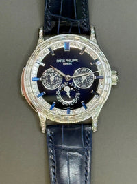 Thumbnail for Patek Philippe Grand Complications Minute Repeater Perpetual Calendar 42mm Platinum Blue Dial Diamond Bezel (Ref 5374/300P-001) - WatchesOff5thWatch