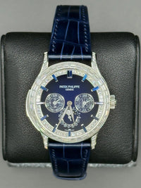 Thumbnail for Patek Philippe Grand Complications Minute Repeater Perpetual Calendar 42mm Platinum Blue Dial Diamond Bezel (Ref 5374/300P-001) - WatchesOff5thWatch
