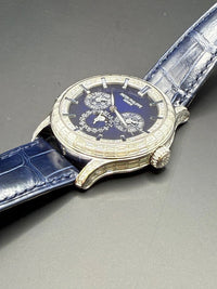 Thumbnail for Patek Philippe Grand Complications Minute Repeater Perpetual Calendar 42mm Platinum Blue Dial Diamond Bezel (Ref 5374/300P-001) - WatchesOff5thWatch