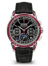 Thumbnail for Patek Philippe Grand Complications Perpetual Calendar Chronograph 41mm Platinum Black Dial Ruby Bezel (Ref 5271/12P-001) - WatchesOff5thWatch
