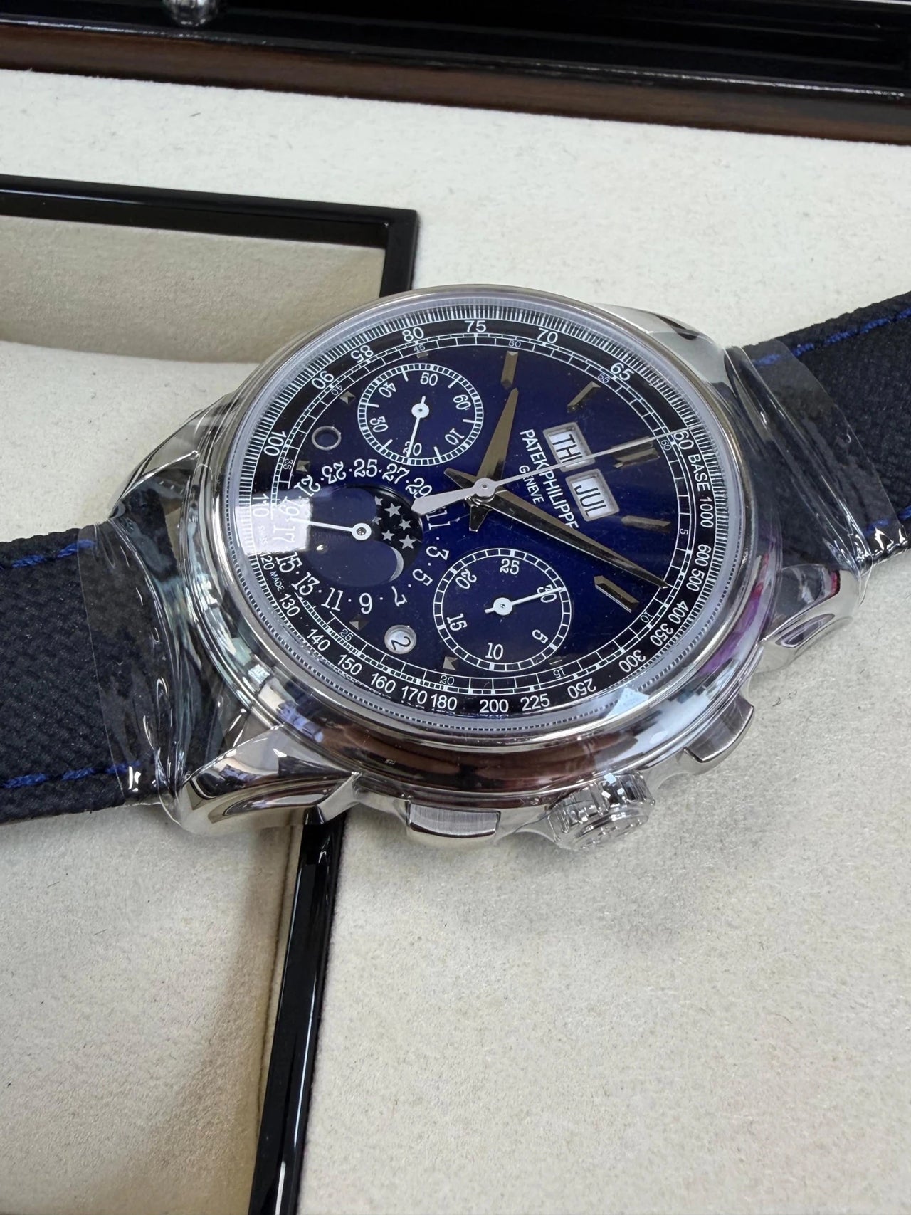 Patek Philippe Grand Complications Perpetual Calendar Chronograph 41mm Platinum Blue Lacquered Dial (Ref 5270P-016) - WatchesOff5thWatch