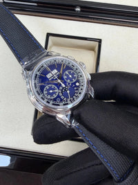 Thumbnail for Patek Philippe Grand Complications Perpetual Calendar Chronograph 41mm Platinum Blue Lacquered Dial (Ref 5270P-016) - WatchesOff5thWatch