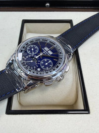 Thumbnail for Patek Philippe Grand Complications Perpetual Calendar Chronograph 41mm Platinum Blue Lacquered Dial (Ref 5270P-016) - WatchesOff5thWatch