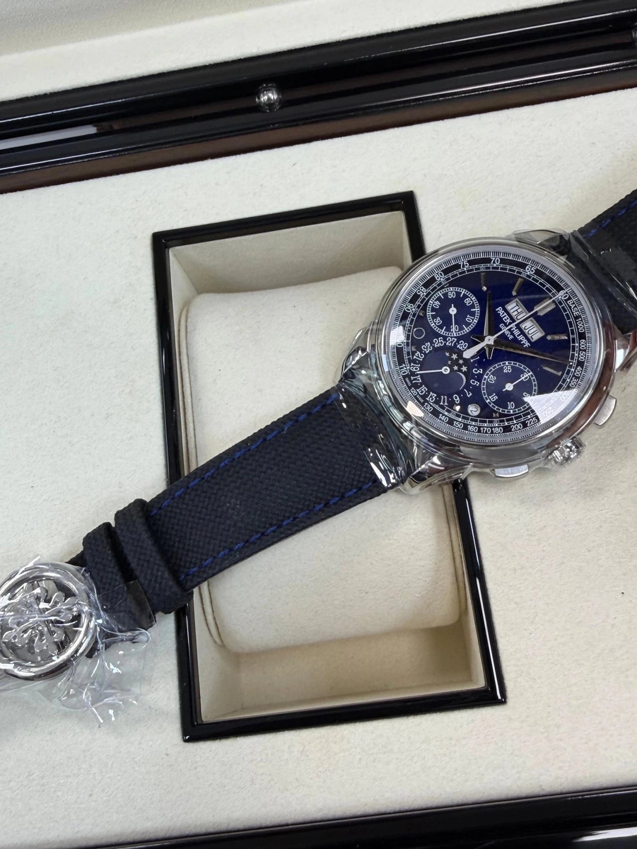 Patek Philippe Grand Complications Perpetual Calendar Chronograph 41mm Platinum Blue Lacquered Dial (Ref 5270P-016) - WatchesOff5thWatch