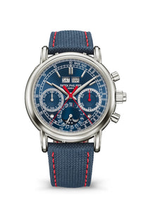 Thumbnail for Patek Philippe Grand Complications Split-Seconds Chronograph Perpetual Calendar 40mm 18K White Gold Sunburst Navy Blue Dial (Ref# 5204G-010) - WatchesOff5thWatch