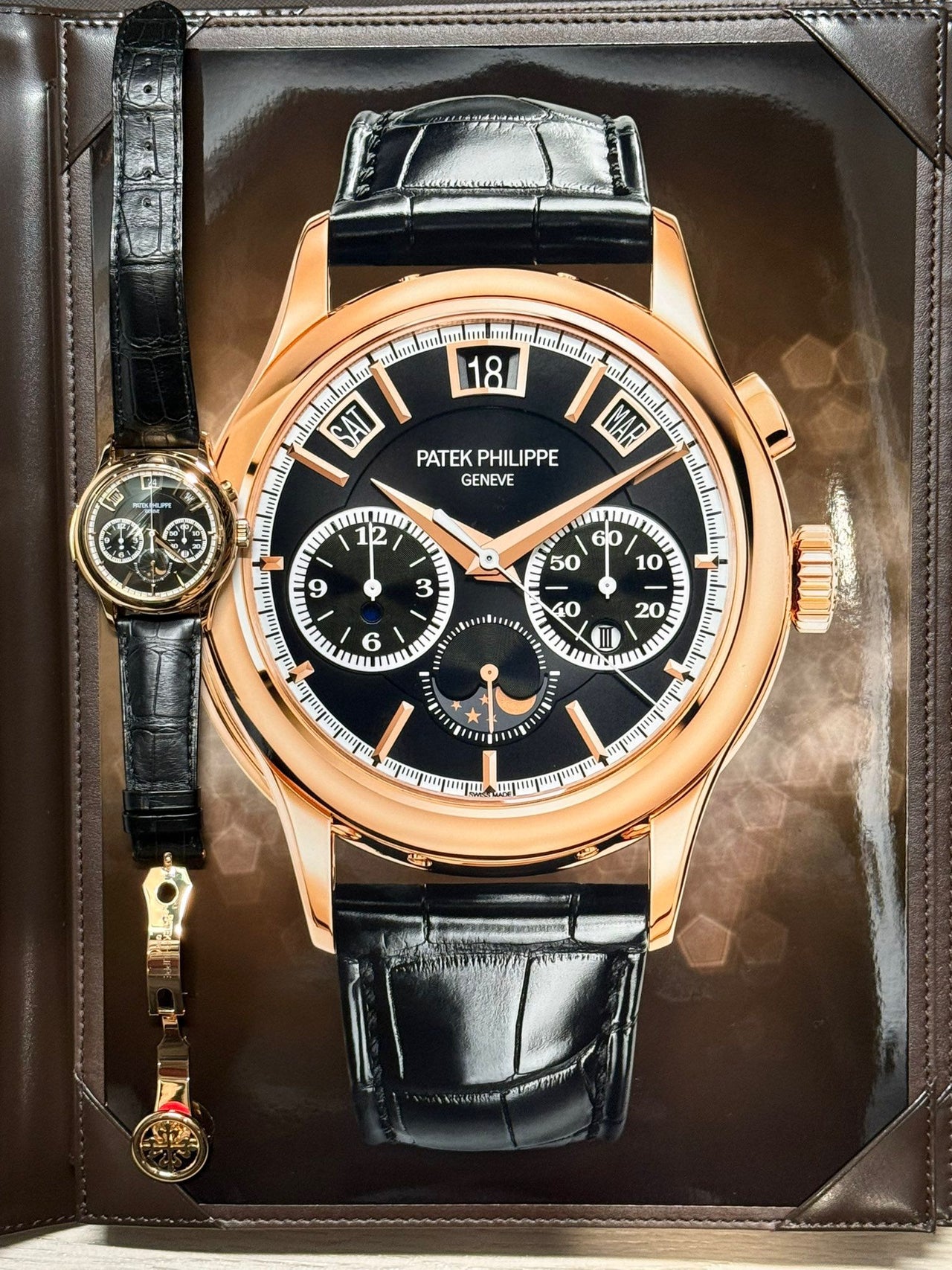 Patek Philippe Grand Complications (submodel) Rose Gold Black Dial 5208R - 001 - WatchesOff5thWatch
