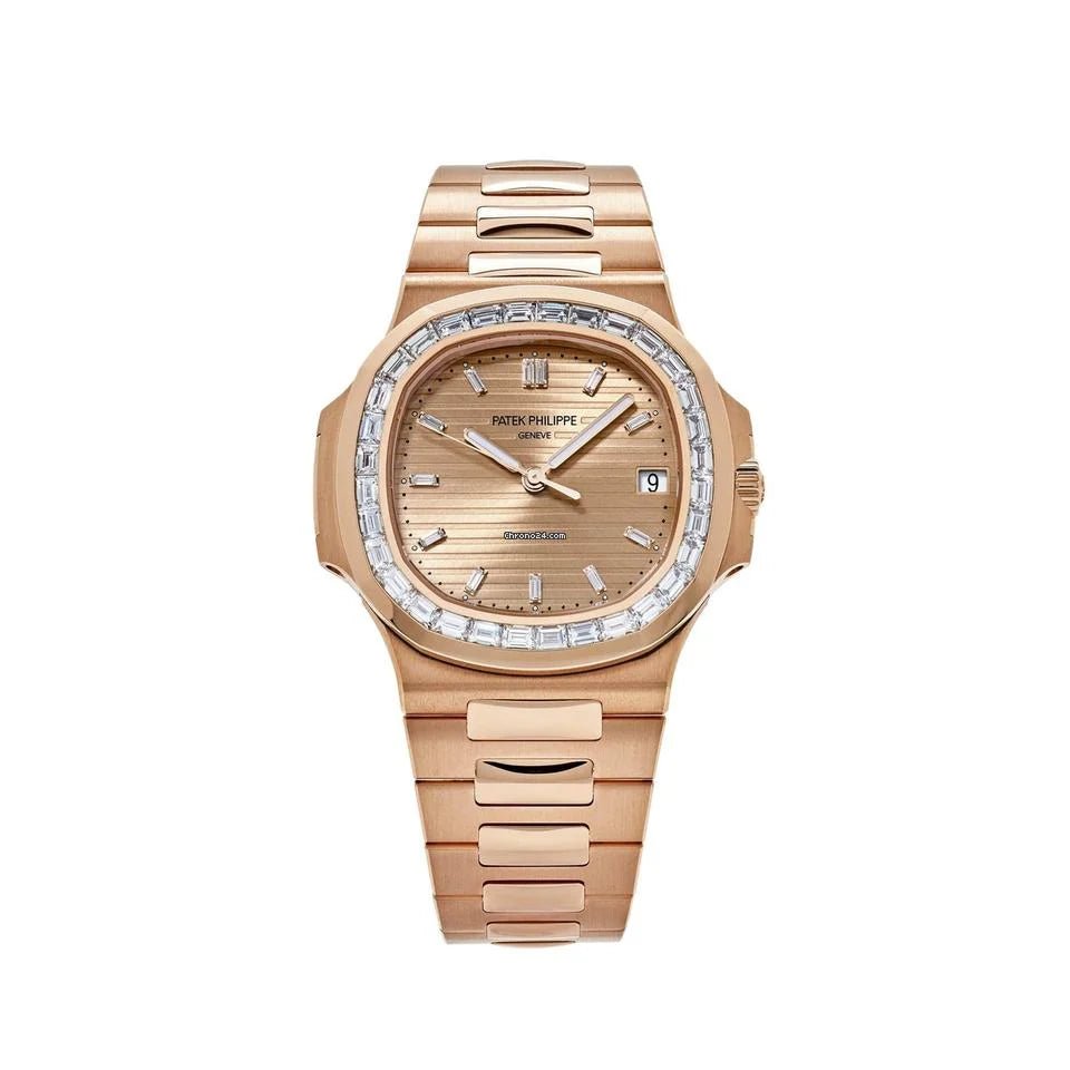 Patek Philippe rose gold Nautilus 5723/1R with baguette diamond bezel