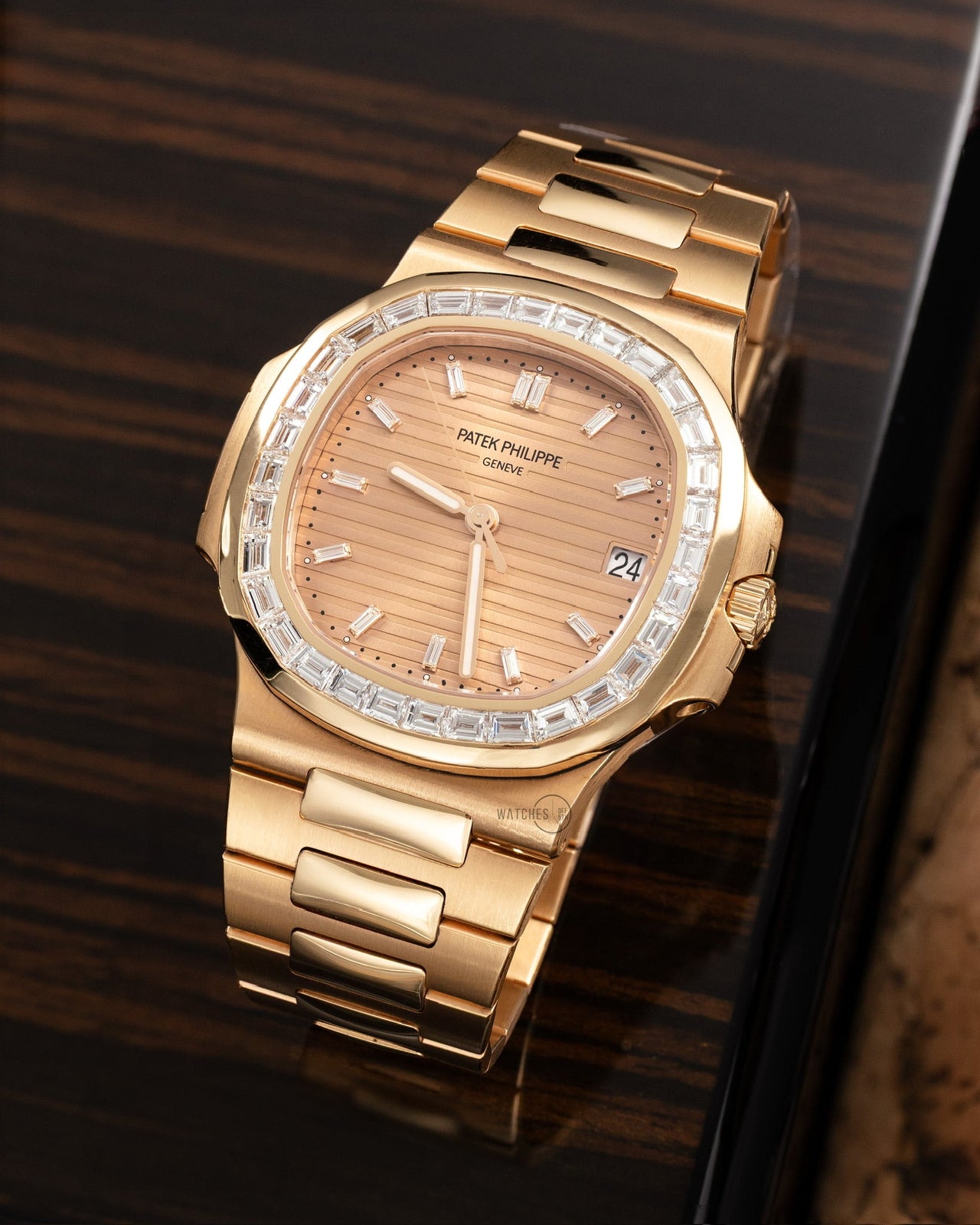 Patek Philippe Limited Edition Rose Gold Nautilus Factory Baguettes 5723/1R - WatchesOff5thWatch