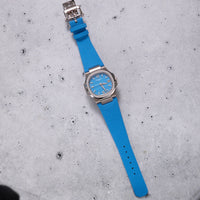 Thumbnail for Patek Philippe Nautilus 32mm 18K White Gold Azure Blue Dial Diamond Bezel (Ref 7010G-013) - WatchesOff5thWatch