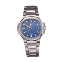 Thumbnail for Patek Philippe Nautilus 35.2mm Stainless Steel Blue TIFFANY Dial Fixed Bezel Steel Bracelet (Ref 7118/1A-001) - WatchesOff5thWatch