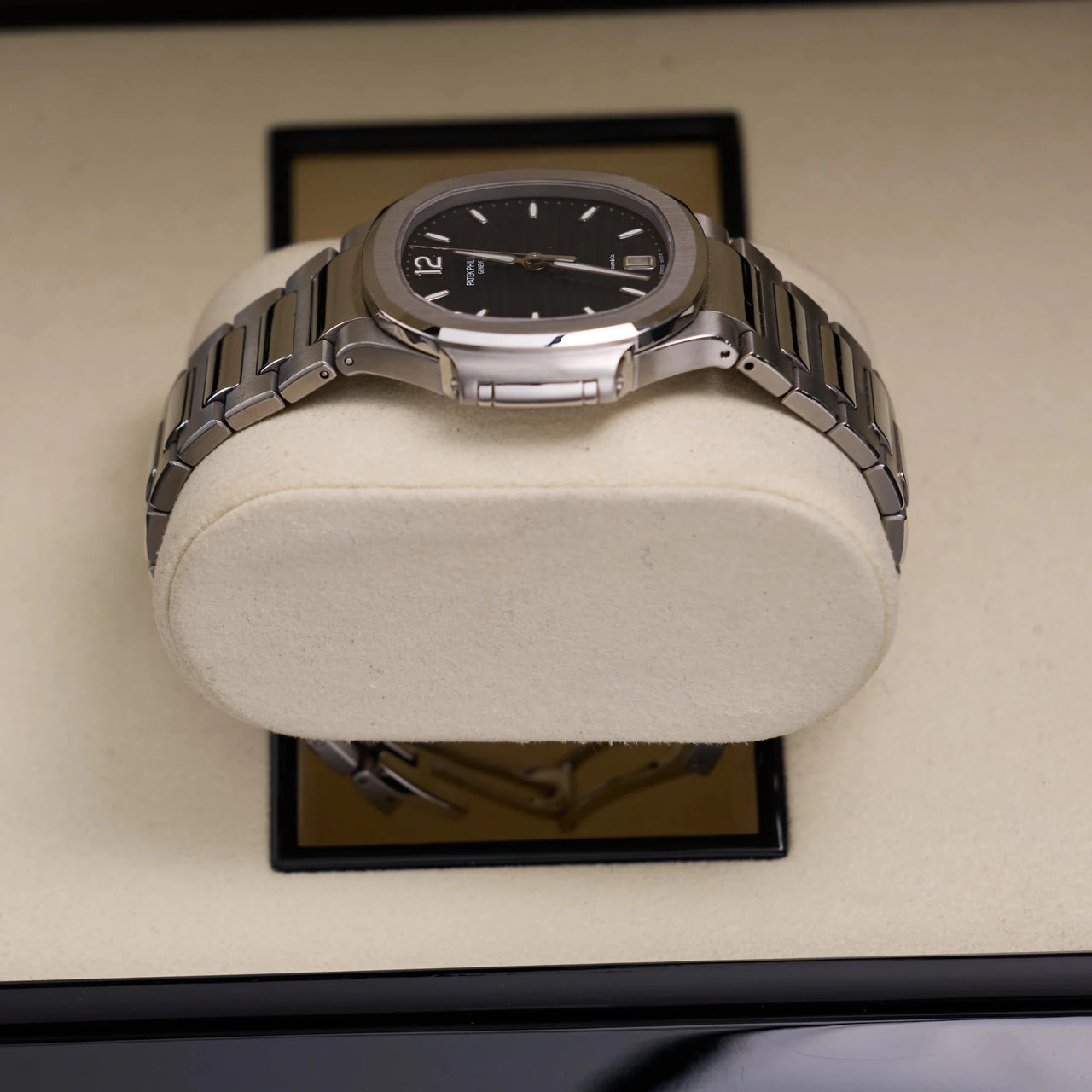 Patek Philippe Nautilus 35.2mm Stainless Steel Blue TIFFANY Dial Fixed Bezel Steel Bracelet (Ref 7118/1A-001) - WatchesOff5thWatch