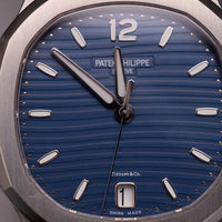 Thumbnail for Patek Philippe Nautilus 35.2mm Stainless Steel Blue TIFFANY Dial Fixed Bezel Steel Bracelet (Ref 7118/1A-001) - WatchesOff5thWatch