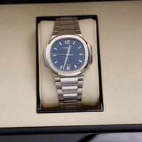 Thumbnail for Patek Philippe Nautilus 35.2mm Stainless Steel Blue TIFFANY Dial Fixed Bezel Steel Bracelet (Ref 7118/1A-001) - WatchesOff5thWatch