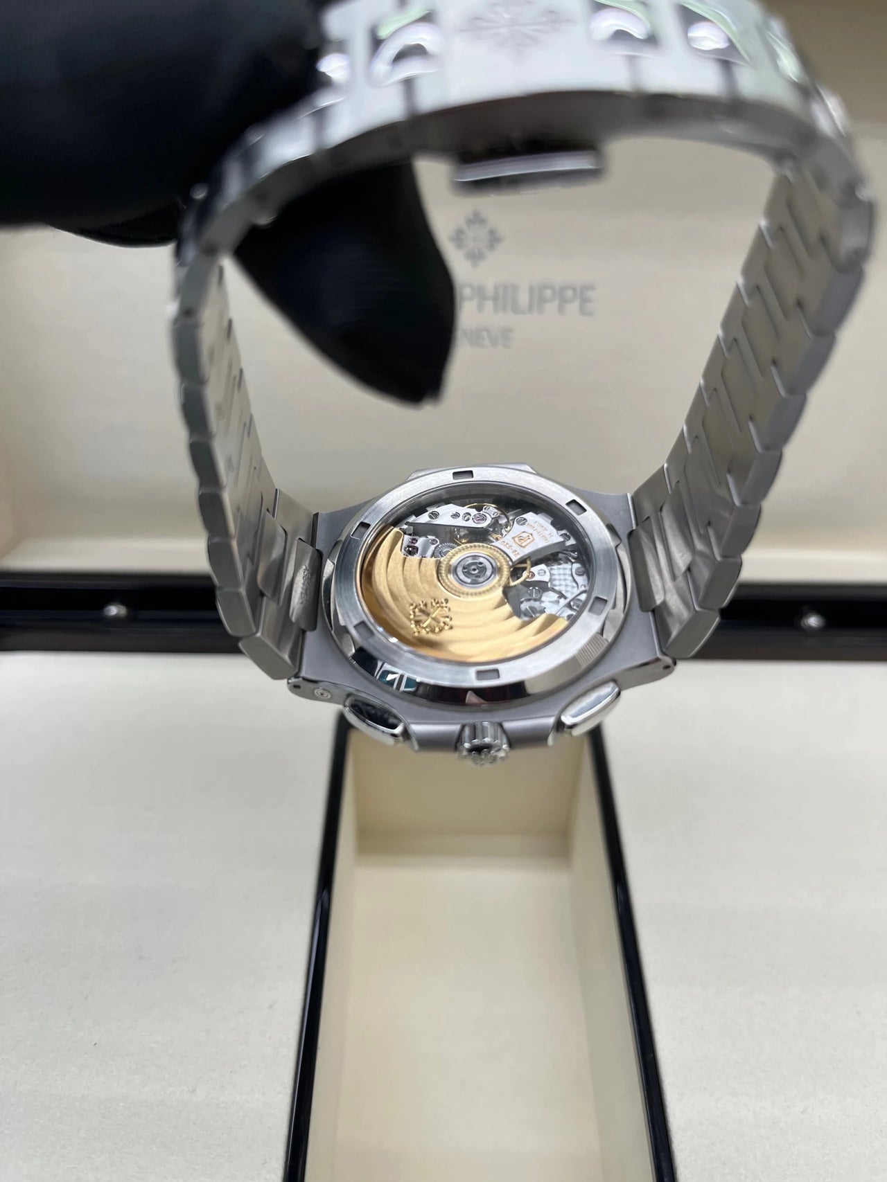 Patek Philippe Nautilus 40 mm Steel Nautilus Travel Time Chronograph Blue Dial 5990/1A - 011 - WatchesOff5thWatch