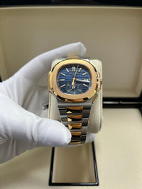 Thumbnail for Patek Philippe Nautilus 40.5mm Two Tone Blue Gradient Dial (Ref # 5980/1AR - 001) - WatchesOff5thWatch