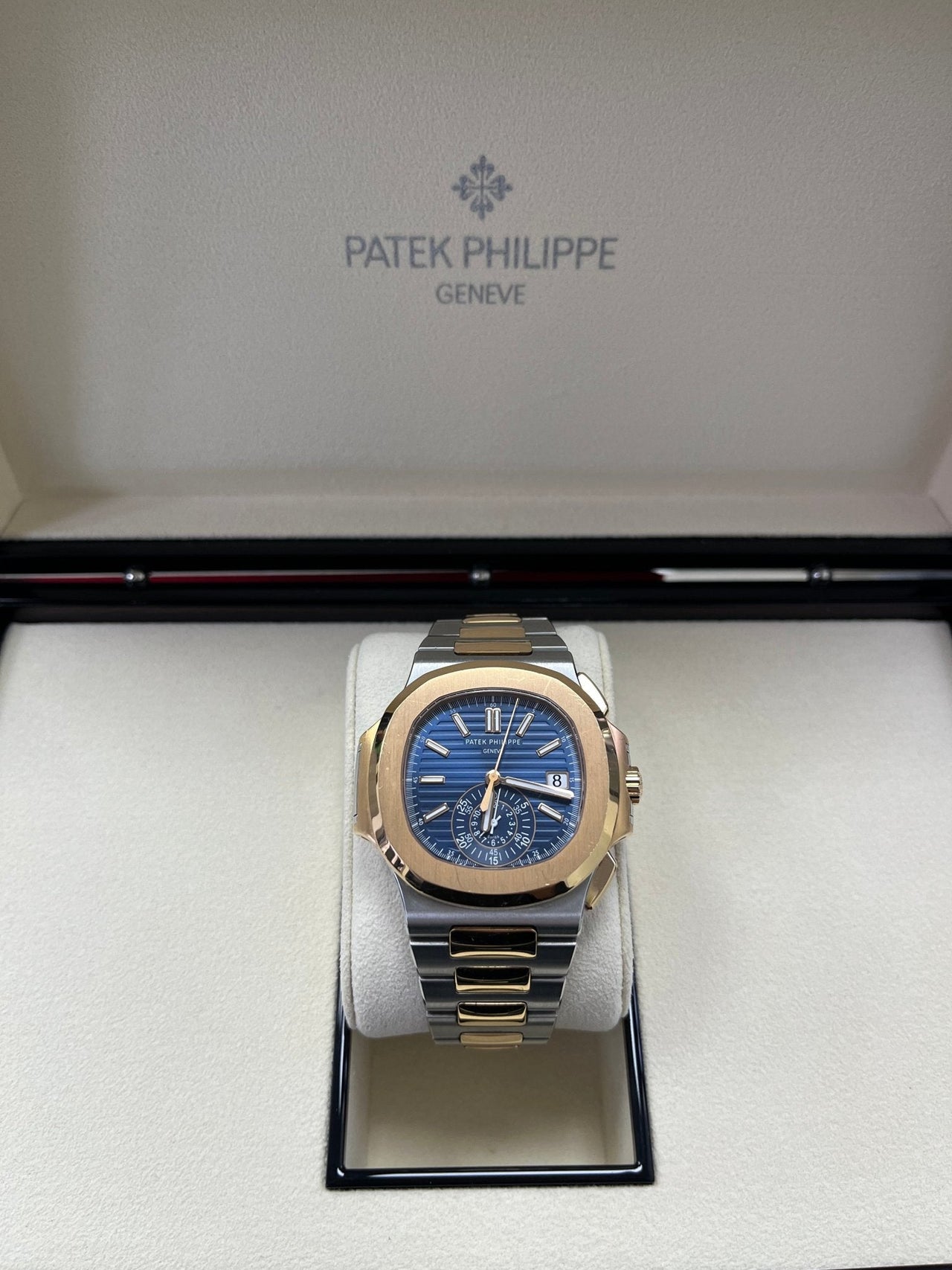 Patek Philippe Nautilus 40.5mm Two Tone Blue Gradient Dial (Ref # 5980/1AR - 001) - WatchesOff5thWatch