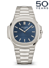 Thumbnail for Patek Philippe Nautilus 50th Anniversary 41mm 18K White Gold Sunburst Blue Embossed Dial 2026 New Release (Ref 5810/1G - 001) - WatchesOff5thWatch
