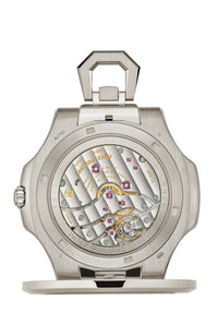 Thumbnail for Patek Philippe Nautilus 50th Anniversary Desk Clock 50.65mm 18K White Gold Sunburst Blue Embossed Dial Baguette Diamond Hour Markers (Ref 958G-001) - WatchesOff5thWatch