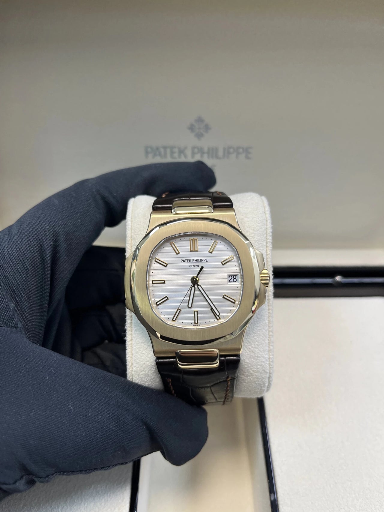 Patek Philippe Nautilus 5711J - 001 Nautilus 18K Yellow Gold White Index Dial - WatchesOff5thWatch